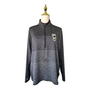 Antigua Columbus Crew Quarter Zip Pullover Striped Black MLS Soccer Jacket...